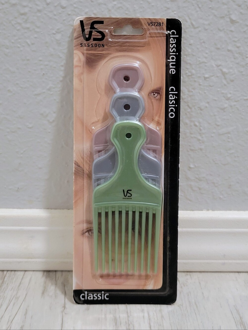 VTG Vidal Sassoon Classic Styling Purse Pik Comb Purple Blue Green VS7281 New